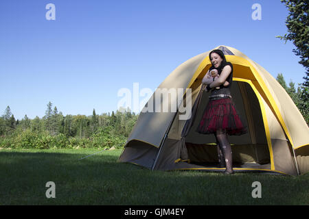 A goth camping Stock Photo