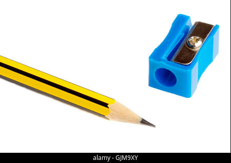 blue sharpener pen Stock Photo