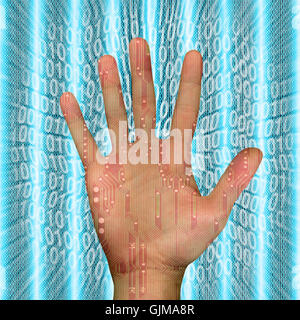 hand finger technology Stock Photo