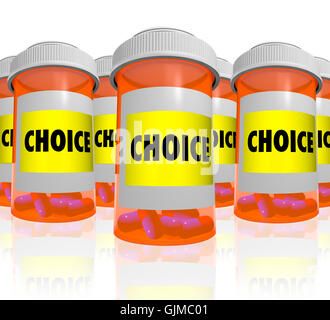 Choice - Choose from Many Prescription Bottles Stock Photo