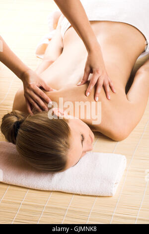 back massage Stock Photo