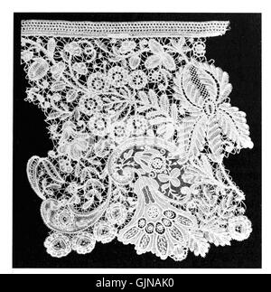 Lace Its Origin and History Real Duchesse and Point Gaze Stock Photo