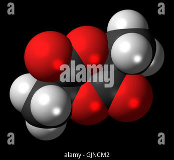 (S,S) Lactide molecule spacefill Stock Photo