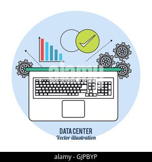 data center technology design Stock Vector