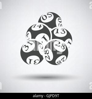 Lotto balls icon on gray background with round shadow. Vector illustration. Stock Vector