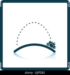 Sunrise icon. Shadow reflection design. Vector illustration. Stock Vector
