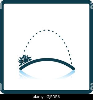 Sunset icon. Shadow reflection design. Vector illustration. Stock Vector