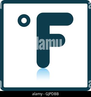 Fahrenheit degree icon. Shadow reflection design. Vector illustration. Stock Vector