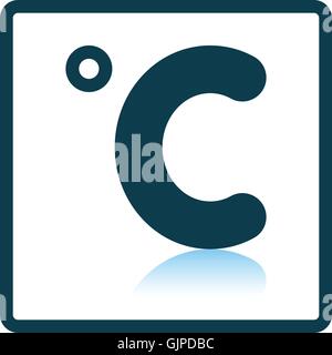 Celsius degree icon. Shadow reflection design. Vector illustration. Stock Vector
