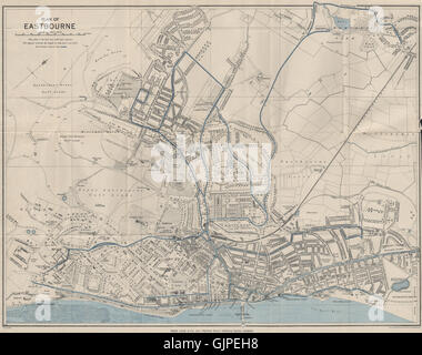 Old Maps Of Eastbourne Eastbourne Vintage Town/City Plan. Sussex. Ward Lock 1961 Old Vintage Map  Stock Photo - Alamy