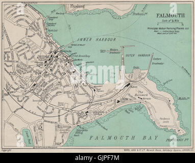 falmouth-vintage-town-city-plan-cornwall-ward-lock-1924-old-vintage