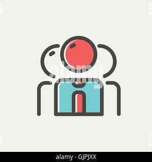 Teamwork thin line icon Stock Vector