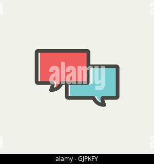 Two Speech bubbles thin line icon Stock Vector