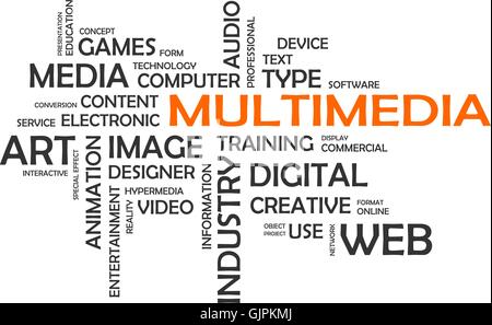 word cloud - multimedia Stock Vector