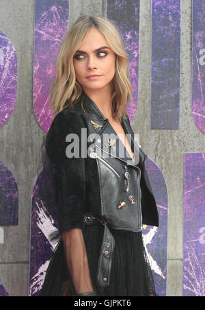 Cara Delevingne attends the Suicide Squad film premiere, London, UK