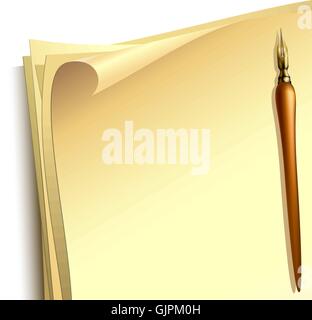 paper and pen Stock Vector