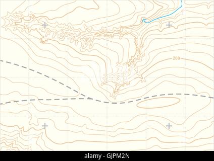 Abstract vector topographic map Stock Vector