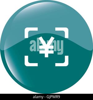 Yen JPY sign icon. web app button. web icon Stock Vector