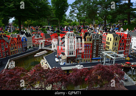 Billund, Denmark - July 26, 2016:  Lego houses in Legoland Stock Photo