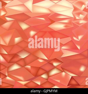 Orange Crystals Abstract Low Polygon Background Stock Vector