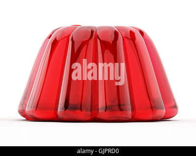 Red jelly isolated on white background. 3D illustration. Stock Photo