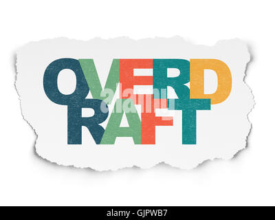 Business concept: Overdraft on Torn Paper background Stock Photo - Alamy