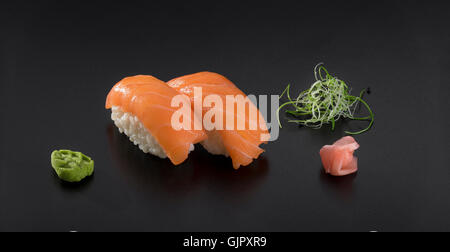 Salmon sushi nigiri Stock Photo