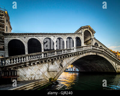 Rialto Bridge, Grand Canal, Venice, Italy. Stock Photo