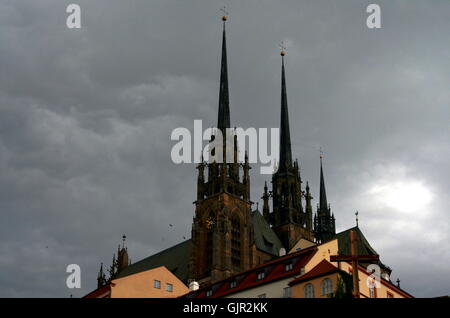 old church in the city of brno, czech republic with dramatic sky Stock Photo