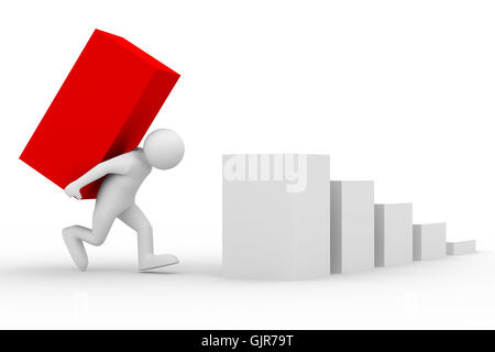 financial diagramme on white background. Isolated 3D image Stock Photo ...