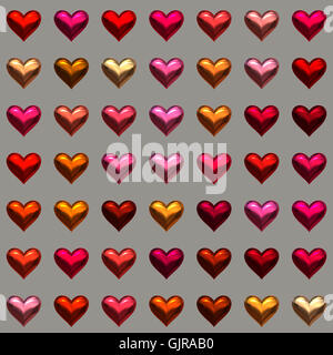 shinning hearts set Stock Photo