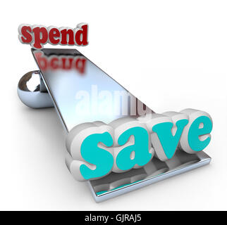 Save Money on Scale for Financial Fiscal Responsibility Stock Photo