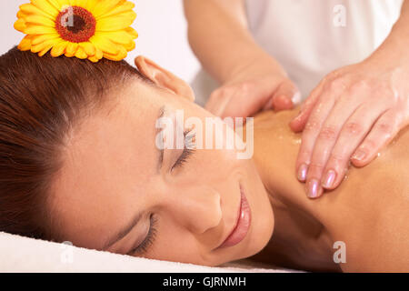 honey massage Stock Photo