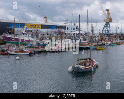 Brest: the commercial port during the Brest’s International Maritime Festival 2016. Stock Photo