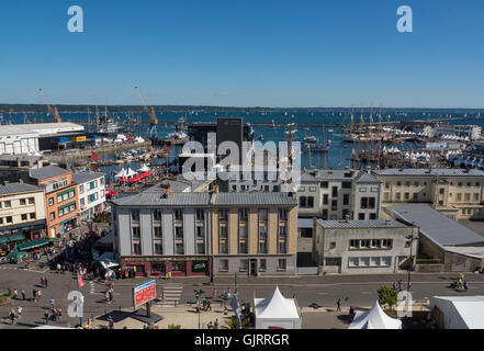 Brest: the commercial port seen since the course Dajot during the Brest’s International Maritime Festival 2016. Stock Photo