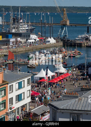 Brest: the fishing port seen since the cours Dajot during the Brest’s International Maritime Festival 2016. Stock Photo