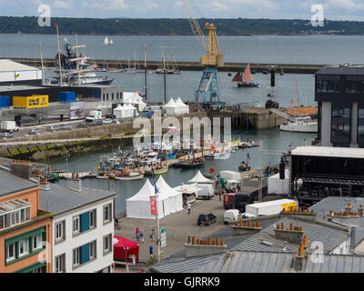 Brest : the fishing port seen since the cours Dajot. Stock Photo