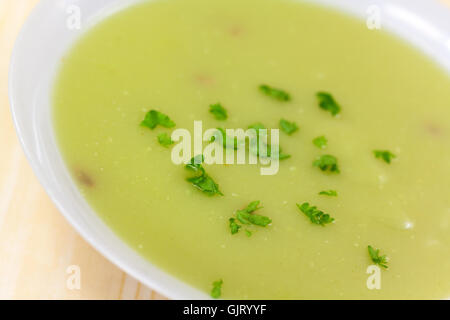 beans parsley pea soup Stock Photo