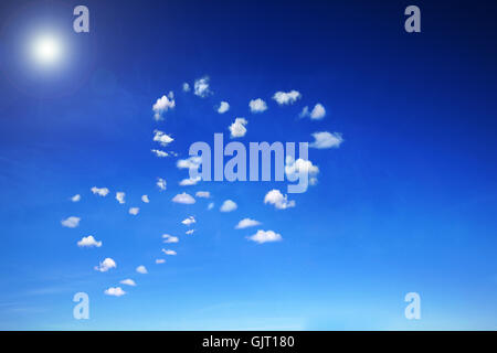 clouds heart blue Stock Photo