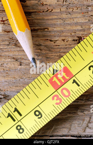 tool wood ruler Stock Photo