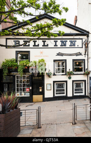 The Bell Inn in Nottingham city centre which claims to be the oldest inn in the city. Nottingham, England, UK Stock Photo