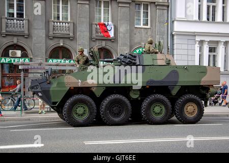 Polish combat vehicle during the feast of the Polish Army on August 15, 2016 in Warsaw in Poland Stock Photo