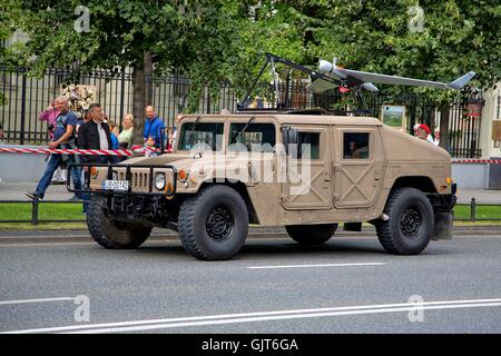 Polish combat vehicle during the feast of the Polish Army on August 15, 2016 in Warsaw in Poland Stock Photo