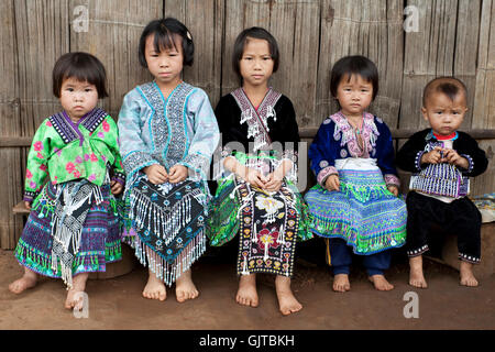 children of asia,ethnic group meo,hmong Stock Photo