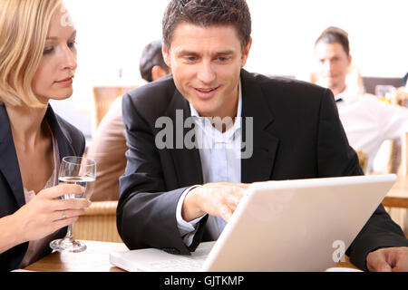 business lunch Stock Photo