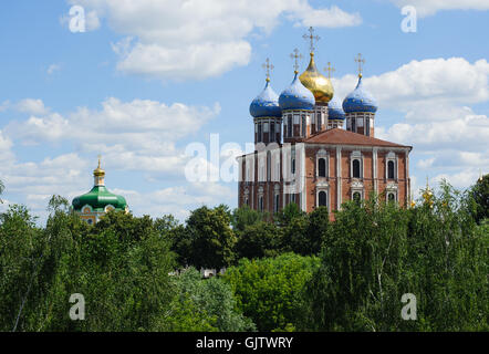 Beautiful view on The Cathedral of the Assumption Cathedral on summer time, Ryazan, Russia Stock Photo