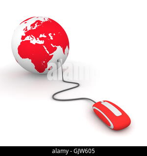connected globe planet Stock Photo