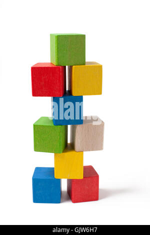 wood toy cube Stock Photo