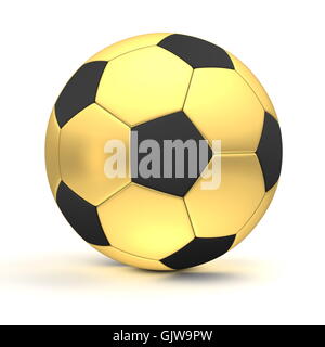 ball leather golden Stock Photo