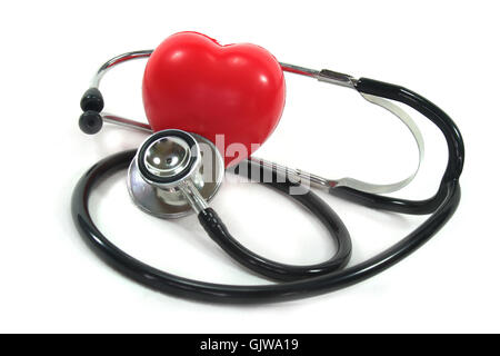 stethoscope with red heart Stock Photo